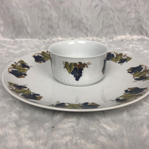 House of Prill Procelain Dinner Plate & Custard